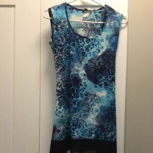 Lovely Blue/black Casual Top